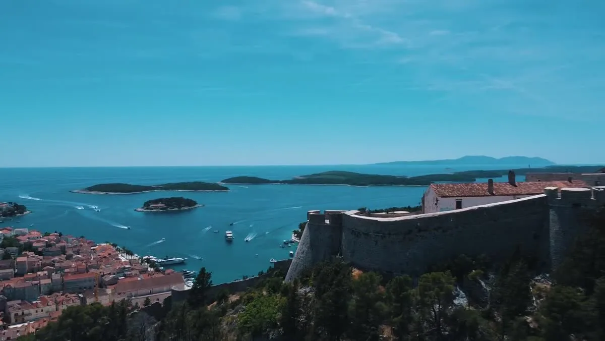 Fortica fortress Hvar — drone footage